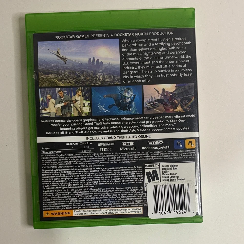 Grand Theft Auto V for Xbox One - Green Case video game